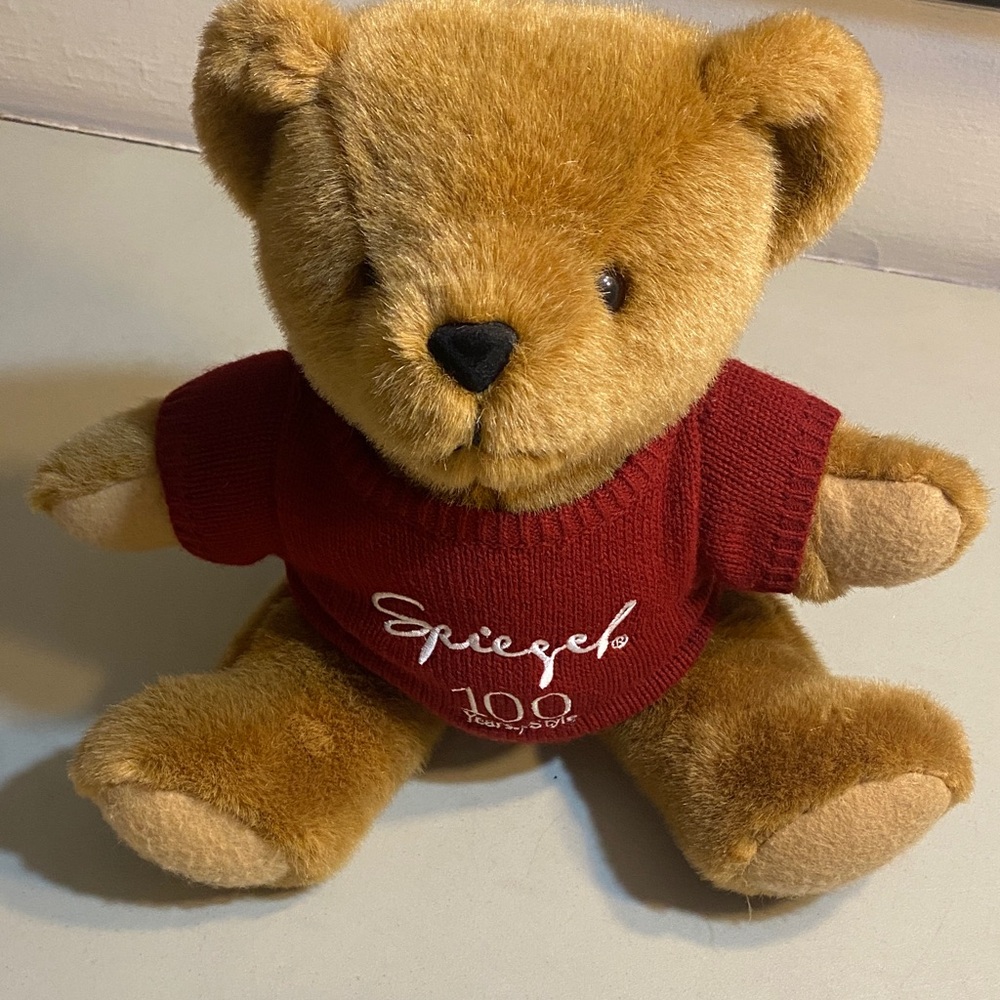 Spiegel Brown Plush Bear with Red Sweater